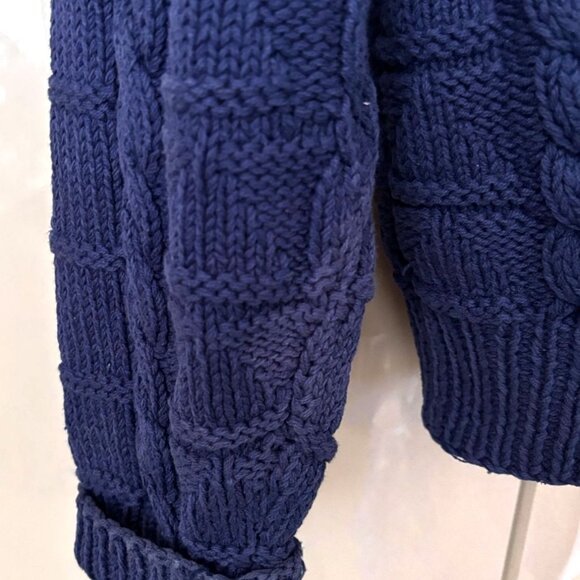 Robinson's Private Stock Hand Knit Men's Sweater Size Large Cable Knit Cardigan - Picture 3 of 9